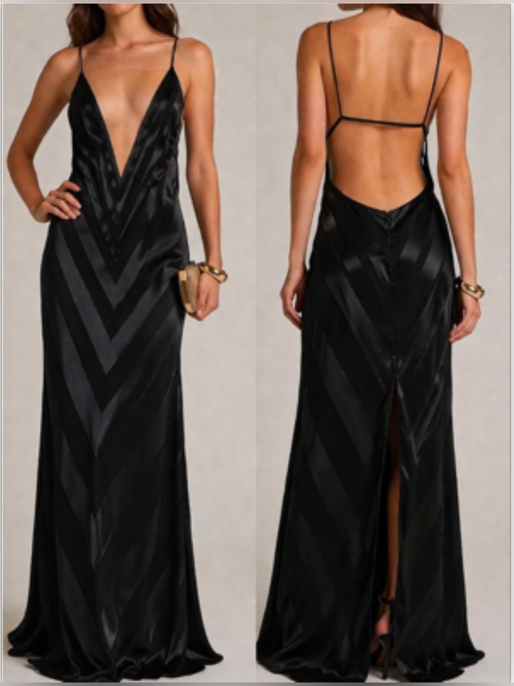 Casablanca Dress
Black Silk Devore Evening Gown Femme |